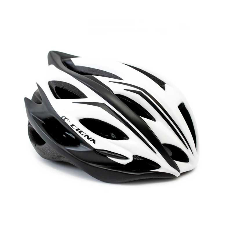 Шлем велосипедный с козырьком CIGNA WT-015 белый с черным L (58-61см)