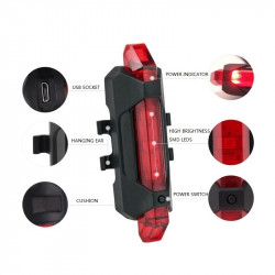 Фонарь габаритный задний BC-TL5411 красный 5 светодиодов USB